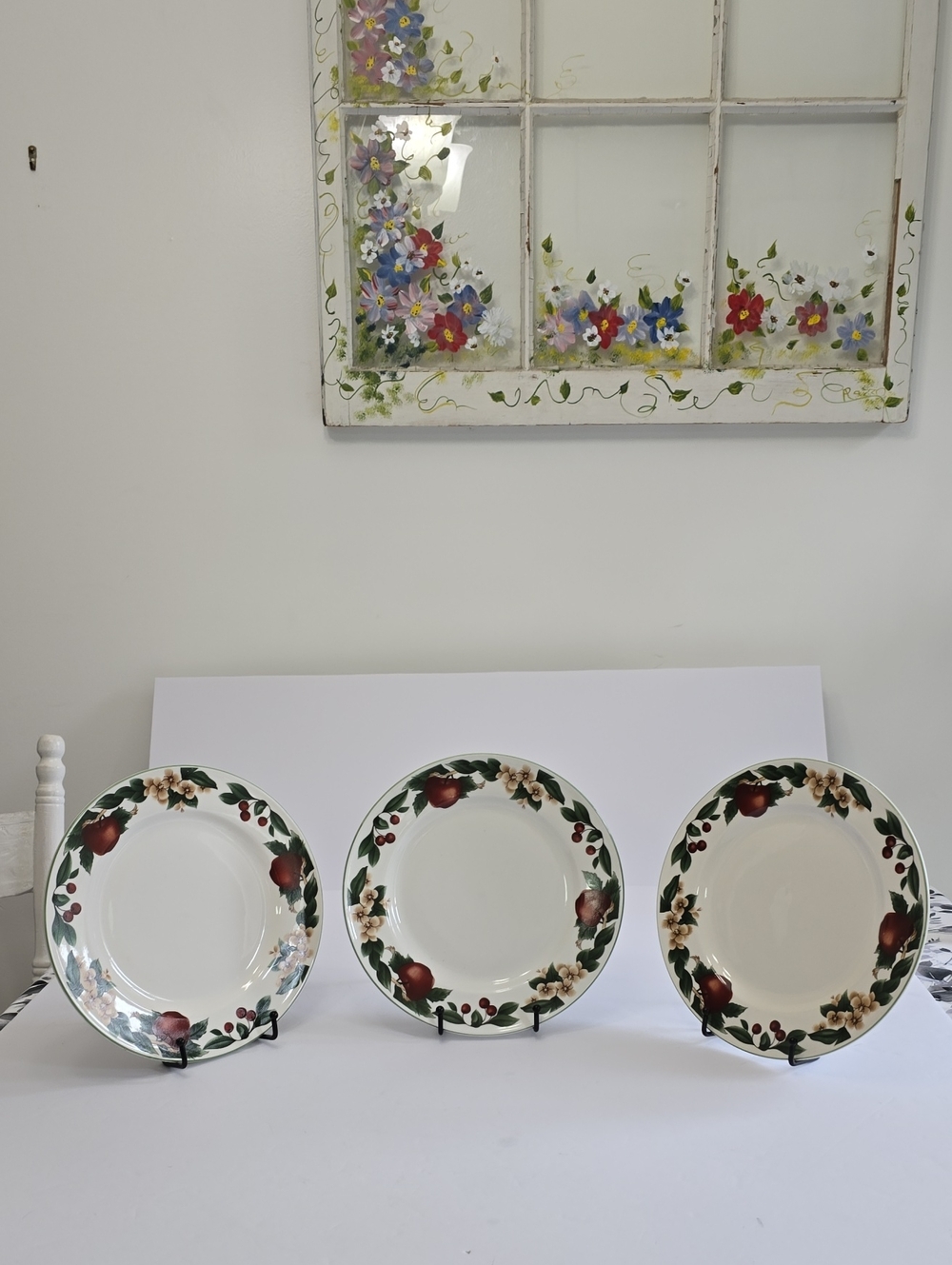 Citation Set Of 3 Cades Cove Dinner Plates Apple Orchard Ceramic10.5"